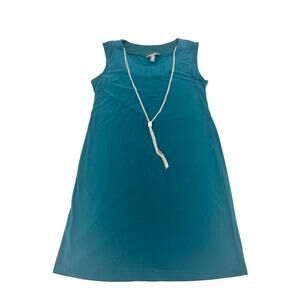 R&M RICHARDS Women's Green Stretch Cocktail Dress w/ Necklace 8 P Petite